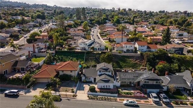 bird's eye view with a residential view