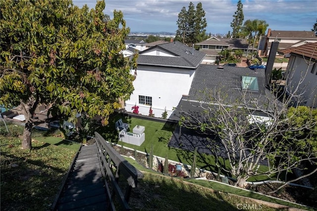 aerial view with a residential view