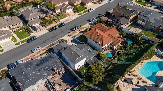 drone / aerial view with a residential view