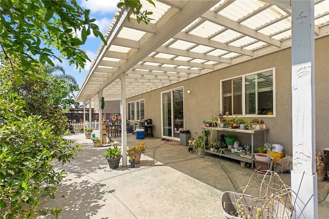 25445 Clovelly Ct, Moreno Valley, CA 92553 - view of patio / terrace featuring a pergola and fence