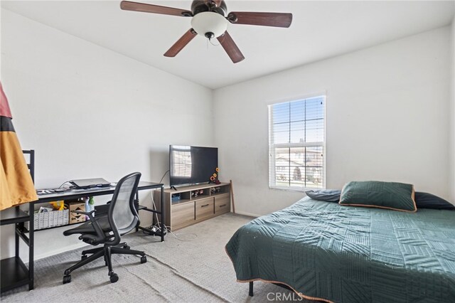 25445 Clovelly Ct, Moreno Valley, CA 92553 - carpeted bedroom featuring ceiling fan