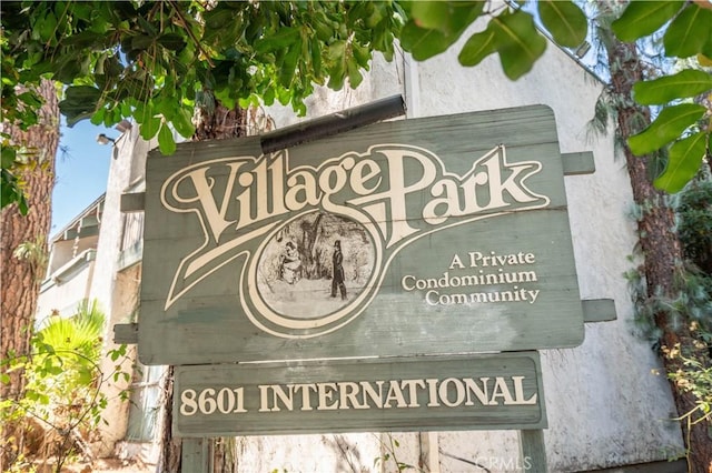 view of community sign