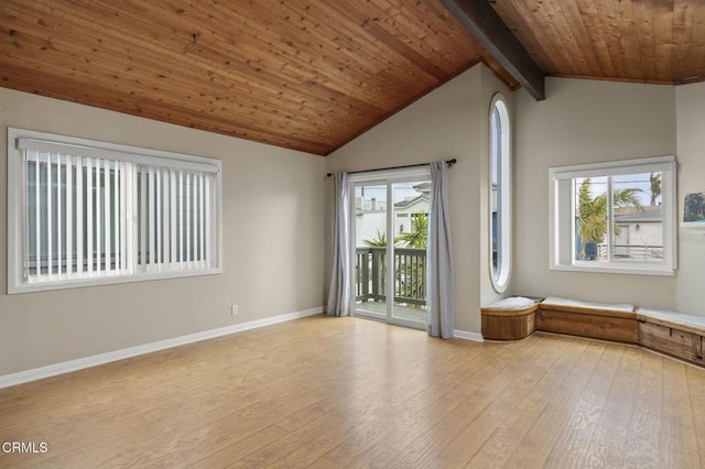 276 Highland Dr, Oxnard, CA 93035 - spare room featuring hardwood / wood-style floors, wood ceiling, and baseboards