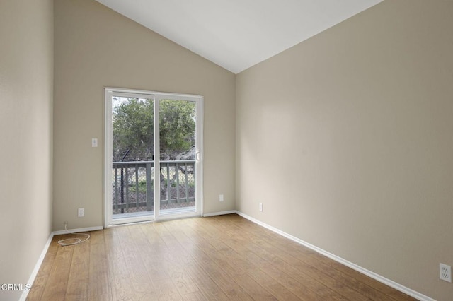 276 Highland Dr, Oxnard, CA 93035 - spare room featuring hardwood / wood-style flooring, lofted ceiling, and baseboards