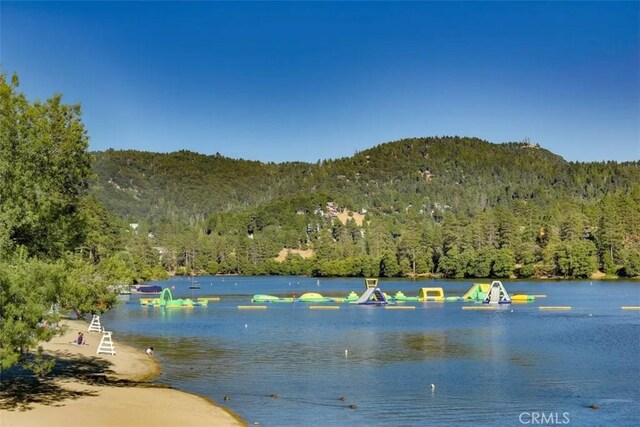 874 Fern Dr, Crestline, CA 92325 - water view featuring a heavily wooded area and mountains