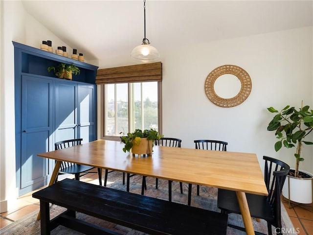 535 E Walnut Ave Unit A, El Segundo, CA 90245 - dining space featuring light tile patterned floors and lofted ceiling
