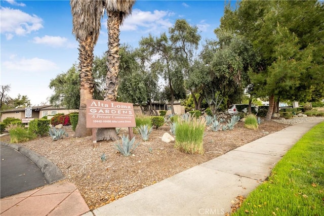 view of community sign