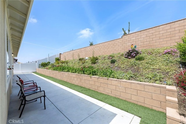 view of patio / terrace featuring a fenced backyard