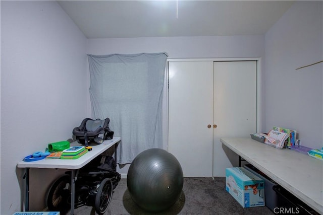 view of carpeted office