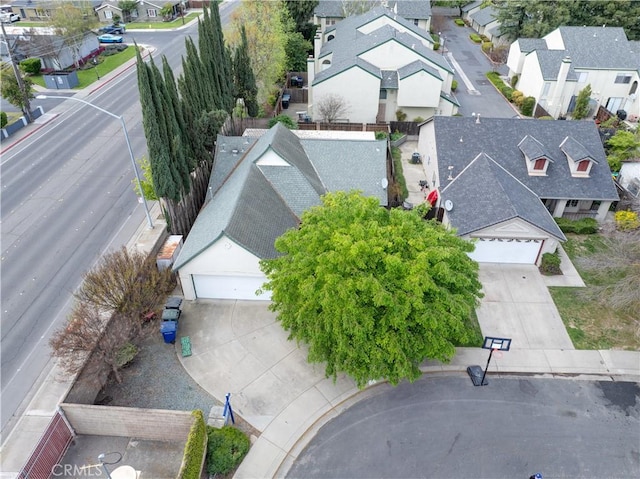 drone / aerial view with a residential view