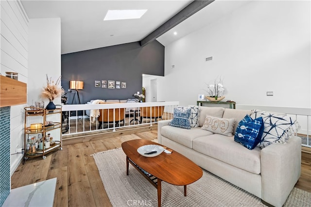 32772 Shipside Dr, Dana Point, CA 92629 - living room featuring hardwood / wood-style flooring and a skylight