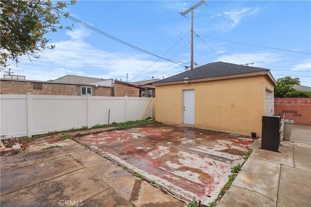view of patio with a fenced backyard