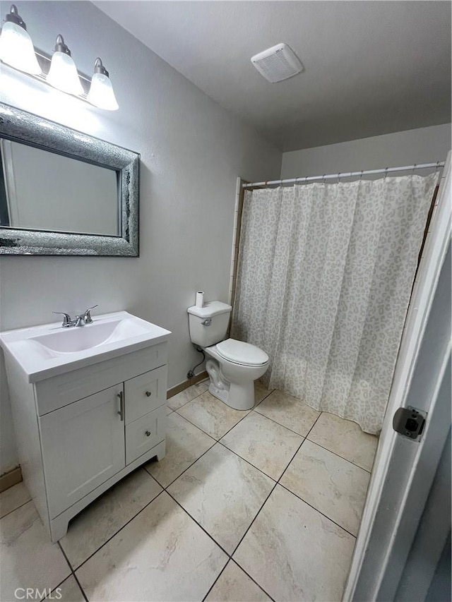 14802 Newport Unit 2B, Tustin, CA 92780 - bathroom with vanity, tile patterned floors, and a shower with shower curtain
