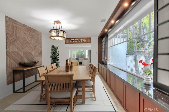 dining area with visible vents