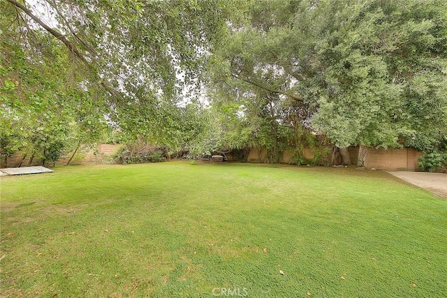 view of yard featuring fence