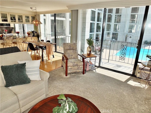 2601 E Ocean Blvd Unit 205, Long Beach, CA 90803 - living area featuring carpet floors