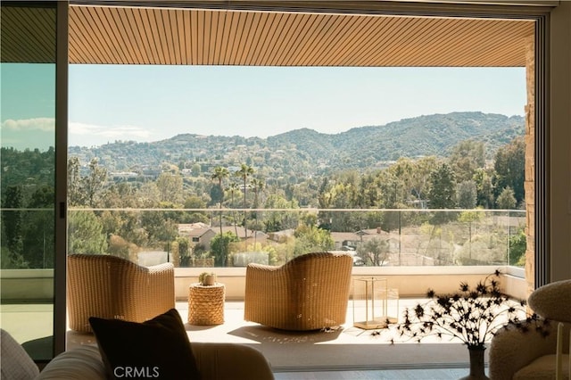 mountain view with a forest view