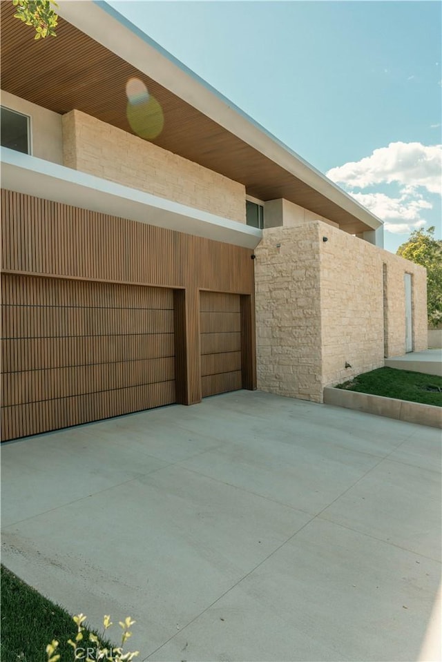 exterior space with stucco siding