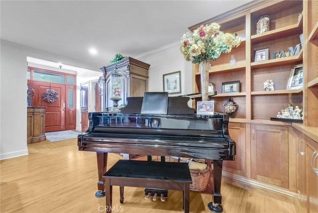 19903 E Rambling Rd, Covina, CA 91724 - sitting room with light wood-style flooring, ornamental molding, and baseboards