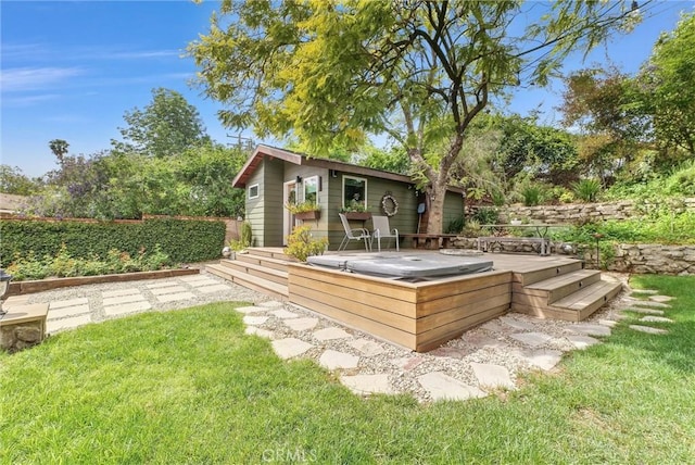 19903 E Rambling Rd, Covina, CA 91724 - view of yard featuring an outbuilding and a covered hot tub