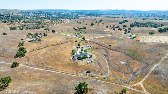 drone / aerial view with a rural view