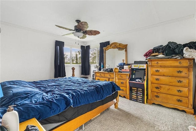 9714 San Benito Ave, Gerber, CA 96035 - carpeted bedroom with crown molding and ceiling fan