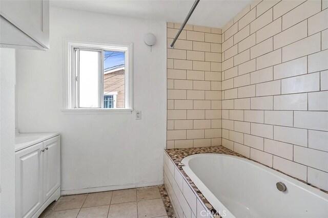 961 W 47th St, Los Angeles, CA 90037 - bathroom with vanity and tile patterned floors