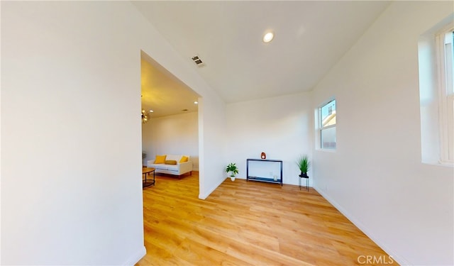 411 W Plum St, Compton, CA 90222 - hallway featuring light wood-style floors, recessed lighting, and baseboards