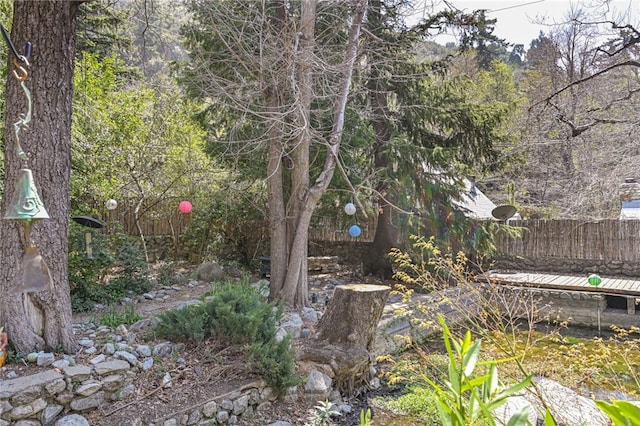 29 Bear Dr, Mt Baldy, CA 91759 - view of yard with fence and a wooded view