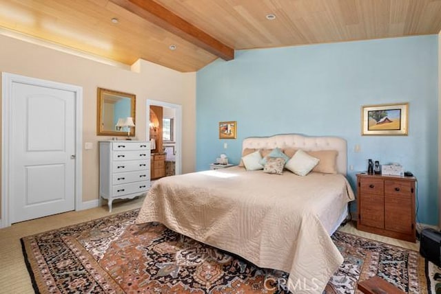 2062 Sherwood Dr, Cambria, CA 93428 - bedroom with wooden ceiling and carpet flooring