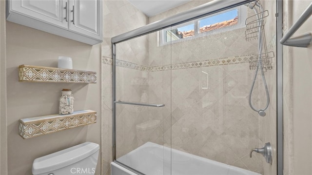 10 Via Garceta, Rancho Santa Margarita, CA 92688 - bathroom featuring shower / bath combination with glass door and toilet
