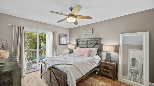 10 Via Garceta, Rancho Santa Margarita, CA 92688 - bedroom with access to exterior, light wood finished floors, and ceiling fan