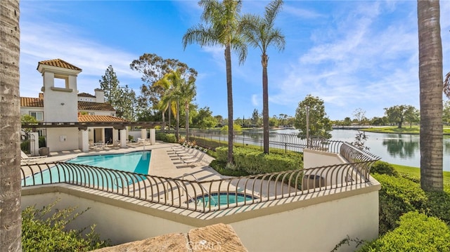 10 Via Garceta, Rancho Santa Margarita, CA 92688 - community pool with a water view, a patio, and fence