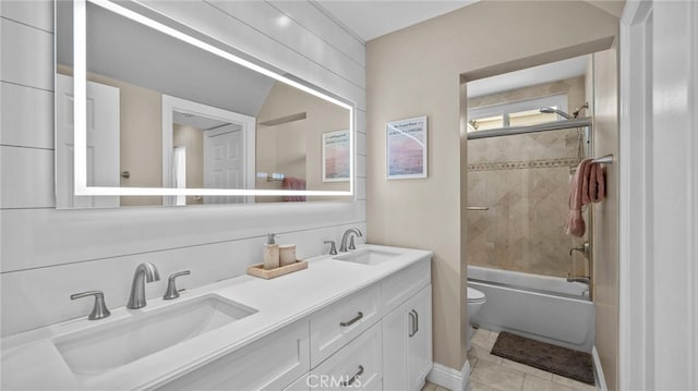 10 Via Garceta, Rancho Santa Margarita, CA 92688 - full bathroom with shower / bath combination, double vanity, a sink, and toilet