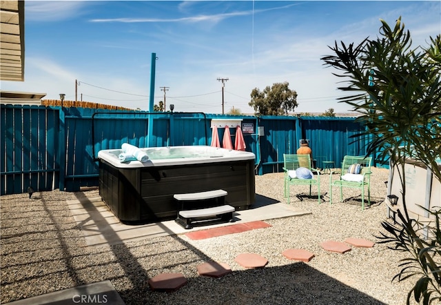 72994 Homestead Dr Unit 29, Palms, CA 92277 - fenced backyard with a hot tub