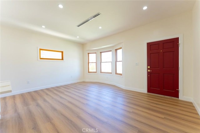 1532 W 22nd St, Los Angeles, CA 90007 - spare room featuring recessed lighting, light wood-type flooring, and baseboards