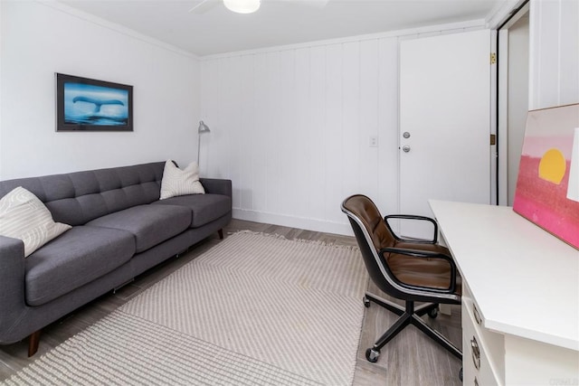 328 Countrywood Ln, Encinitas, CA 92024 - home office with light wood finished floors and ceiling fan