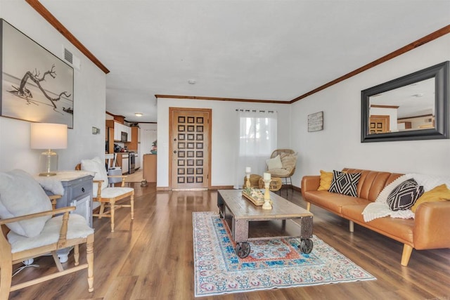 3846 Marcwade Ct, San Diego, CA 92154 - living area with ornamental molding, wood finished floors, and baseboards
