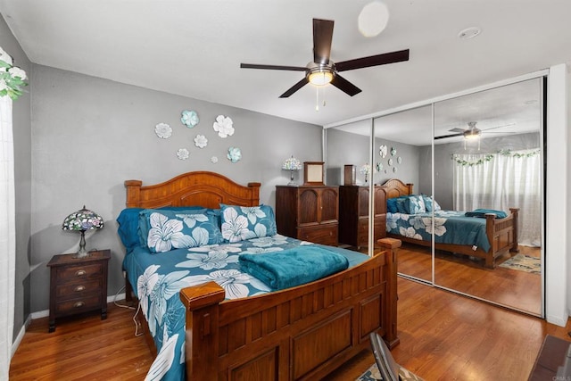 3846 Marcwade Ct, San Diego, CA 92154 - bedroom featuring wood finished floors, a closet, and ceiling fan