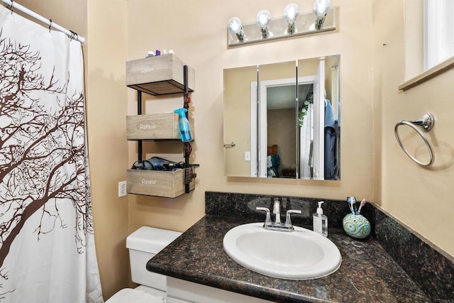3846 Marcwade Ct, San Diego, CA 92154 - bathroom featuring vanity, toilet, and curtained shower