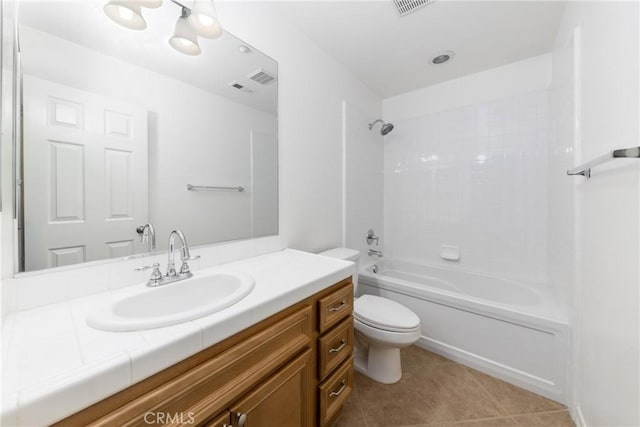 15686 Iron Spring Ln, Fontana, CA 92336 - full bath featuring vanity, tub / shower combination, and tile patterned flooring
