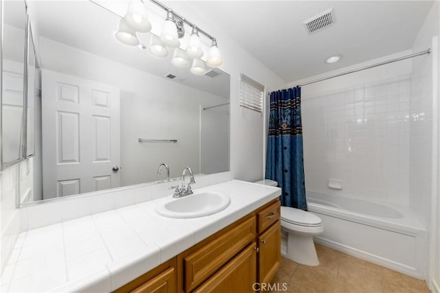 15686 Iron Spring Ln, Fontana, CA 92336 - full bath with vanity, shower / tub combo, and tile patterned floors