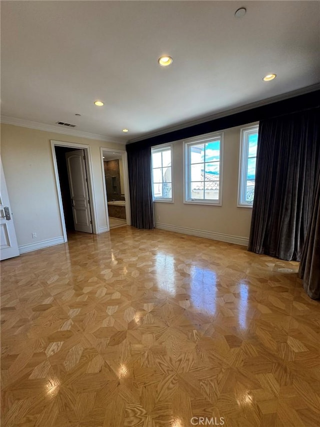 2025 E Live Oak Dr, Los Angeles, CA 90068 - spare room with baseboards, ornamental molding, and recessed lighting