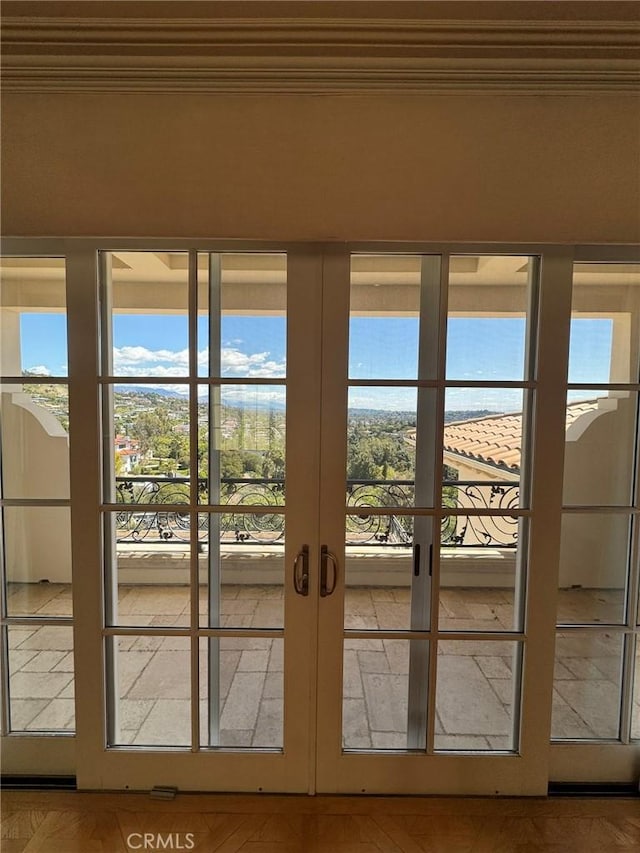 2025 E Live Oak Dr, Los Angeles, CA 90068 - interior space featuring french doors and ornamental molding