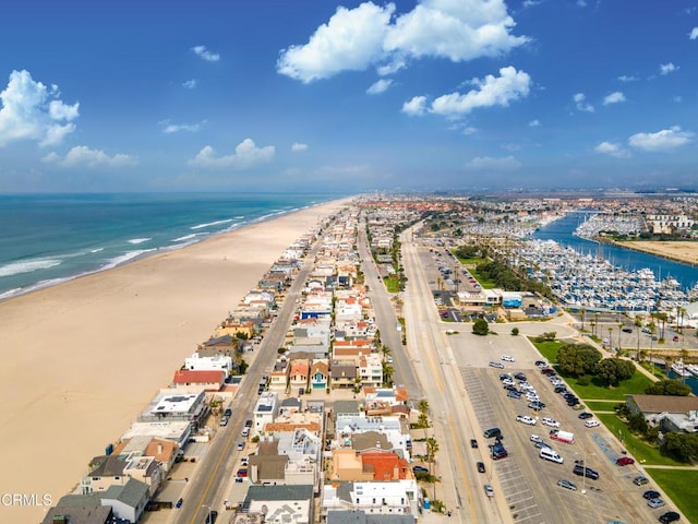 3371 Ocean Dr, Oxnard, CA 93035 - drone / aerial view featuring a water view and a beach view