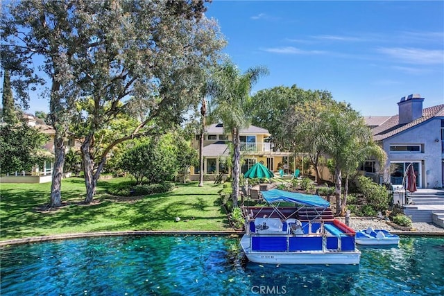 22839 Ridge Route Ln, Lake Forest, CA 92630 - exterior space with a lawn and a boat dock