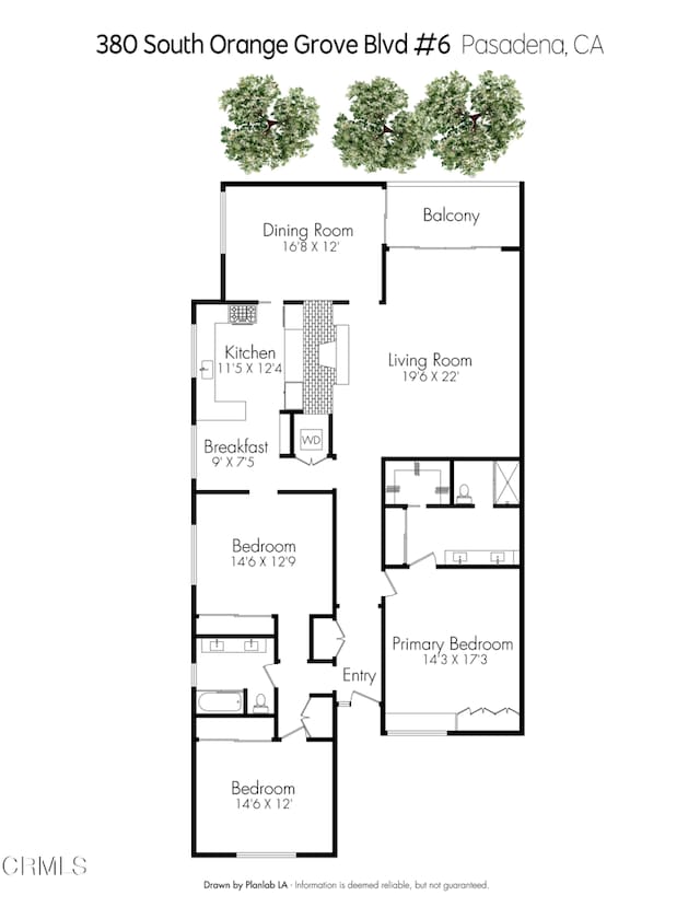 380 S Orange Grove Blvd Unit 6, Pasadena, CA 91105 - view of property floor plan