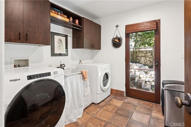541 Via Del Monte, Palos Verdes Estates, CA 90274 - laundry room with cabinet space and washer and clothes dryer