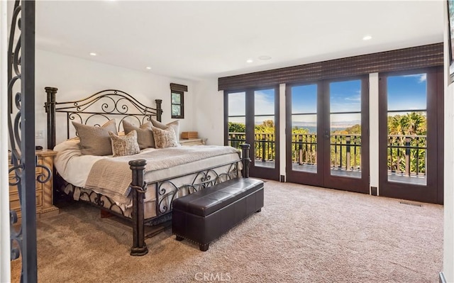 541 Via Del Monte, Palos Verdes Estates, CA 90274 - carpeted bedroom featuring access to outside and recessed lighting