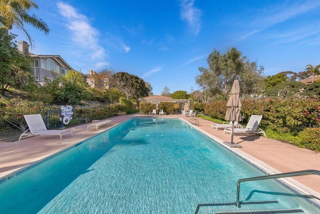 1164 Quail Gardens Ct, Encinitas, CA 92024 - swimming pool with a patio and a gazebo
